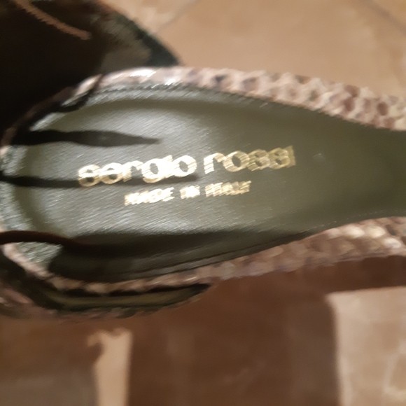 Sergio Rossi snakeskin strappy sexy high heel sandals with leather fringe 9.5 - Picture 8 of 12